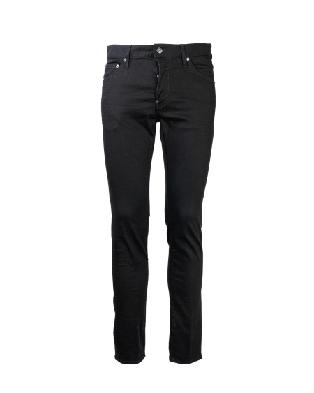 Shop DSQUARED2  Jeans: Dsquared2 jeans in stretch cotton denim.
Skinny fit.
5-pocket model.
Concealed zip and button closure.
Logo label on the flap.
Rear label "DSQUARED2 BLACK BULL".
Composition: 90% Cotton 10% Elastane.
Made in Romania.. LB1314 S30730-900